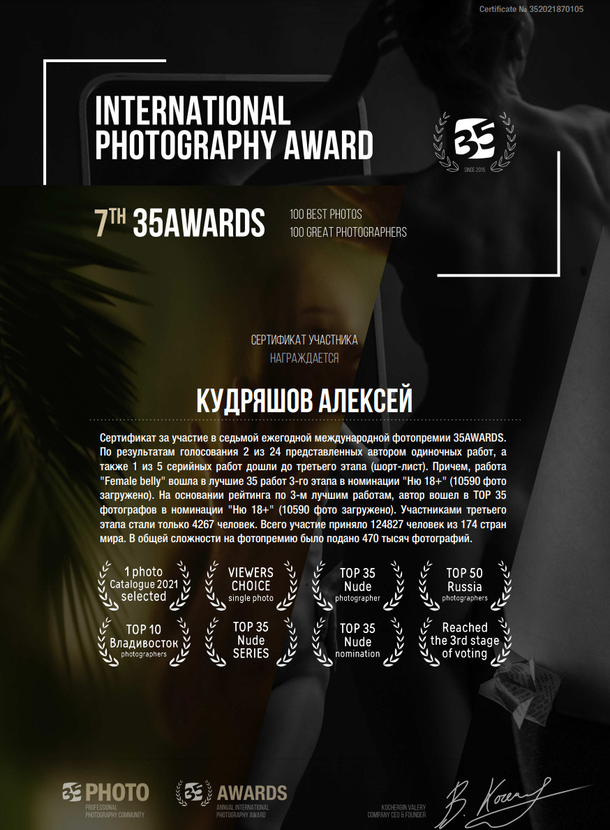 Контакты. Ню фотограф в городе Владивосток Алексей Кудряшов