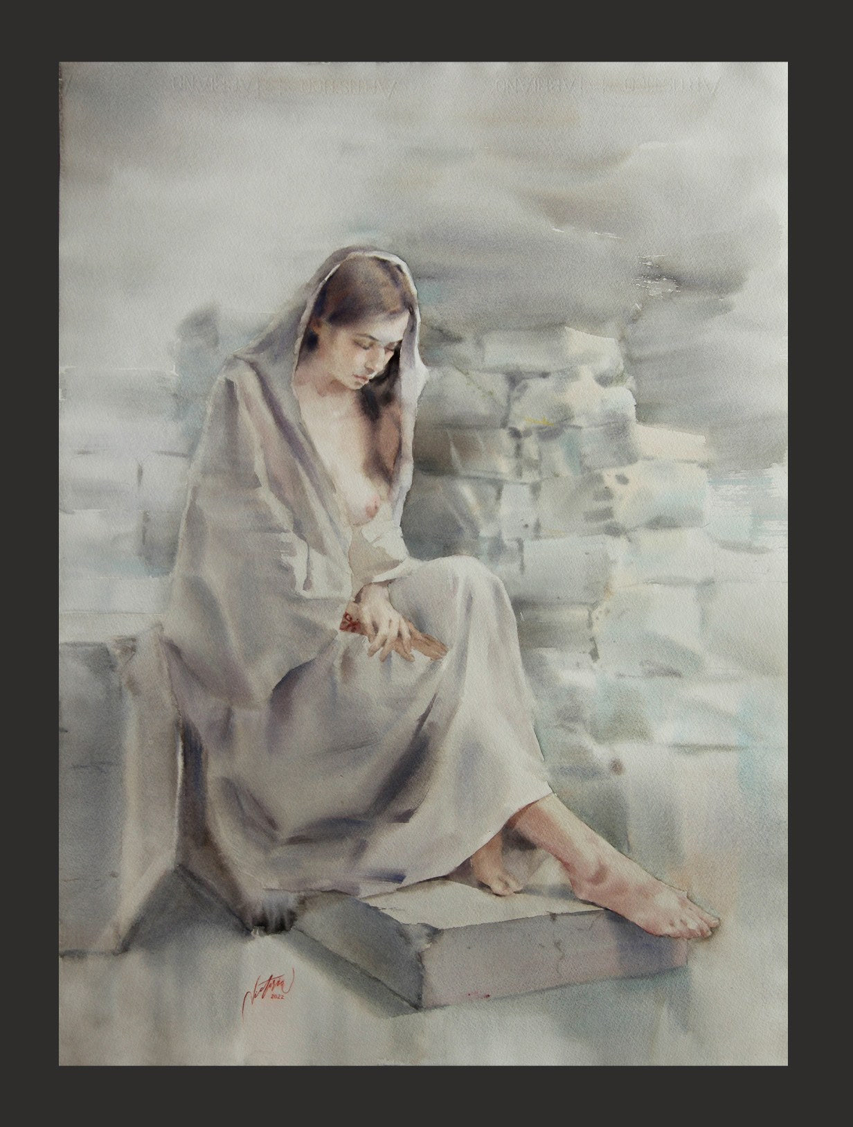 Акварельные работы в цвете, сюжет Ню, эротика в акварели