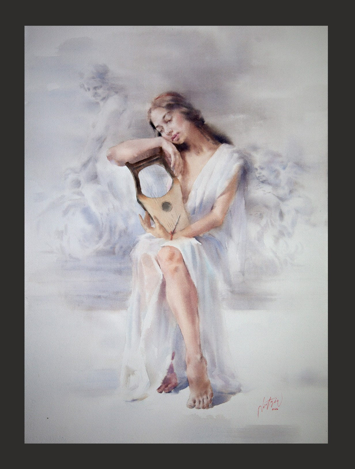 Акварельные работы в цвете, сюжет Ню, эротика в акварели