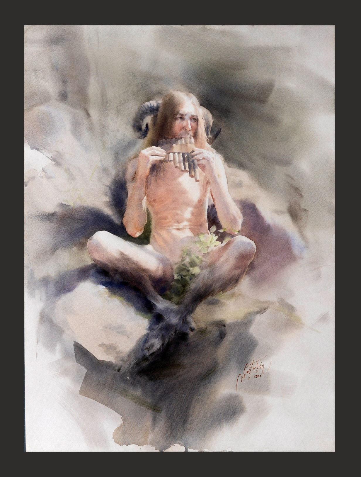 Акварельные работы в цвете, сюжет Ню, эротика в акварели