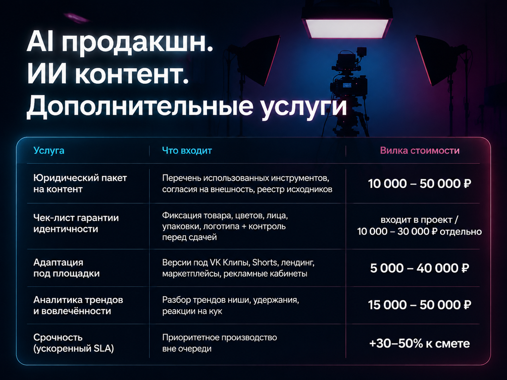 AI-продакшн, коммерческий ИИ-контент для бизнеса