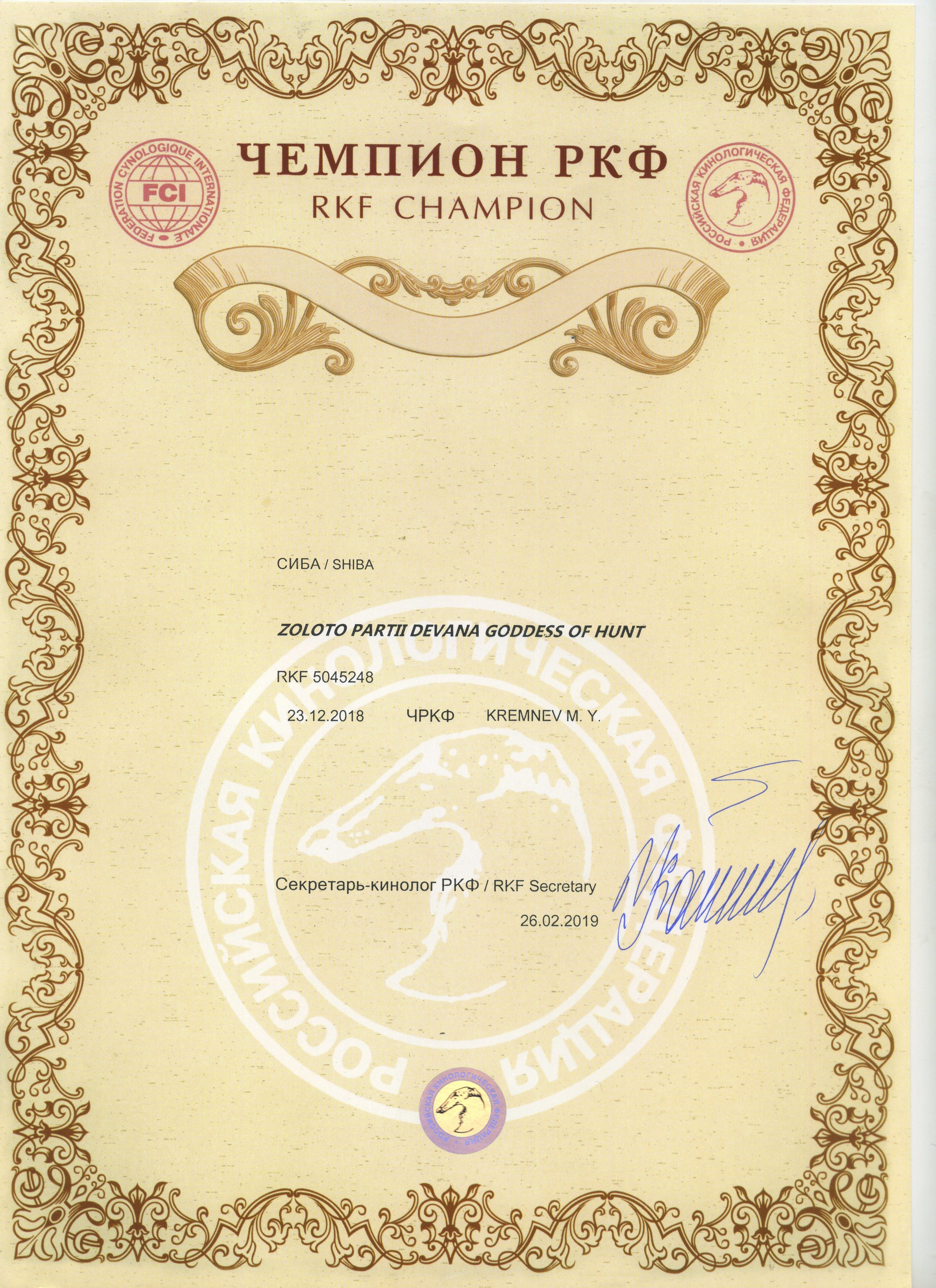 Received diplomas of the Champion of Russia and the Champion of the RKF for Deva. AMERICAN AKITA RUBYLIGHT KENNEL I SHIBA-INU