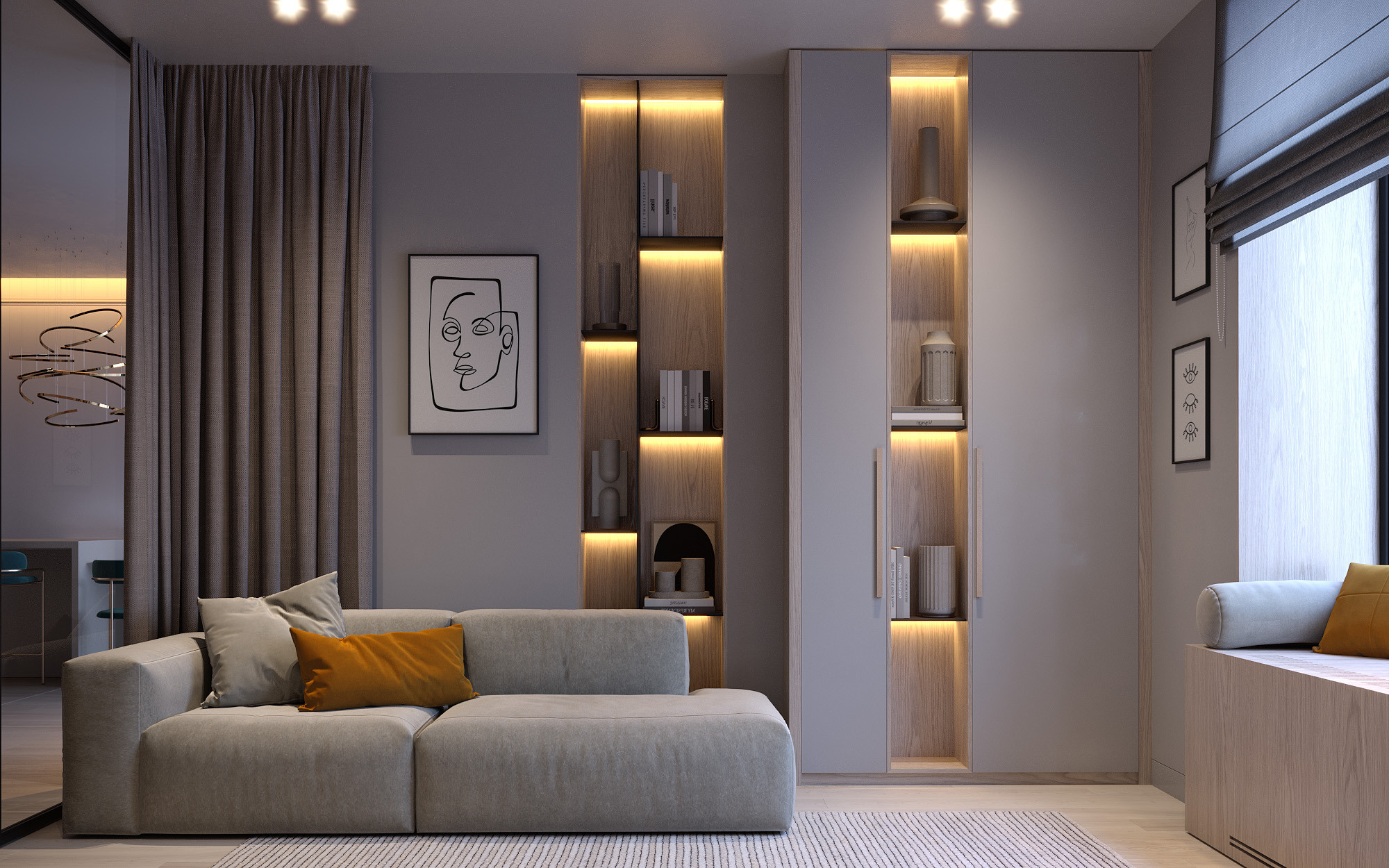 Квартира ЖК Графит 87-34 Игорь. Архитектурно-дизайнерское бюро ROOMS