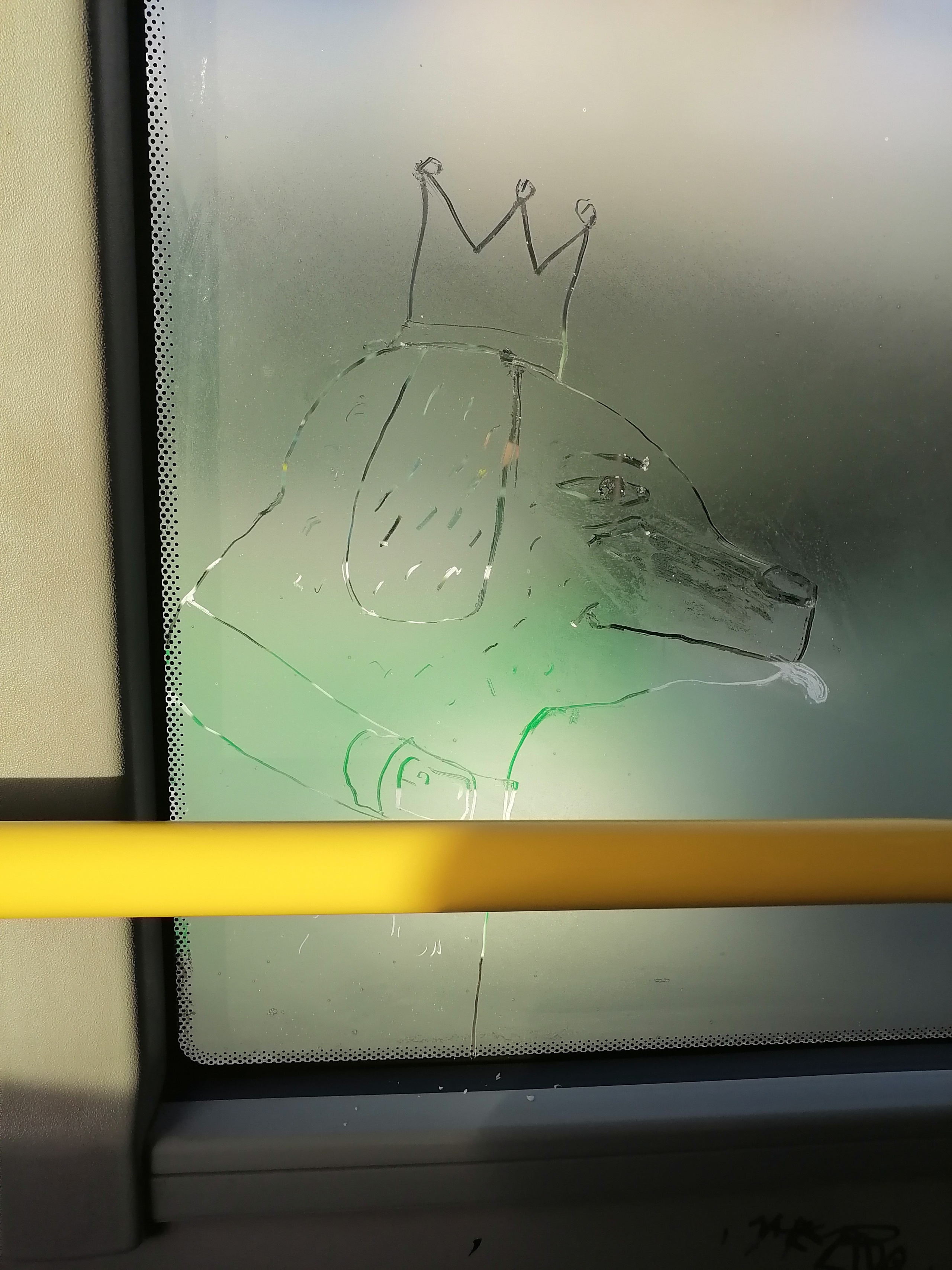 Рисункинаокнахавтобуса. Художник Рыбак Николай