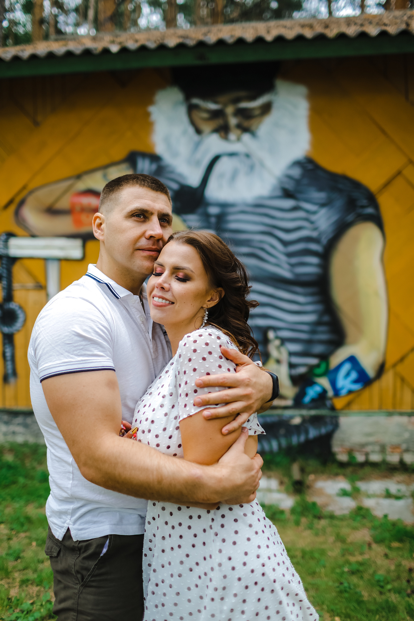 Катя и Вова. Органичность, спаниель и телефонная будка. Фотограф Антон Никандров