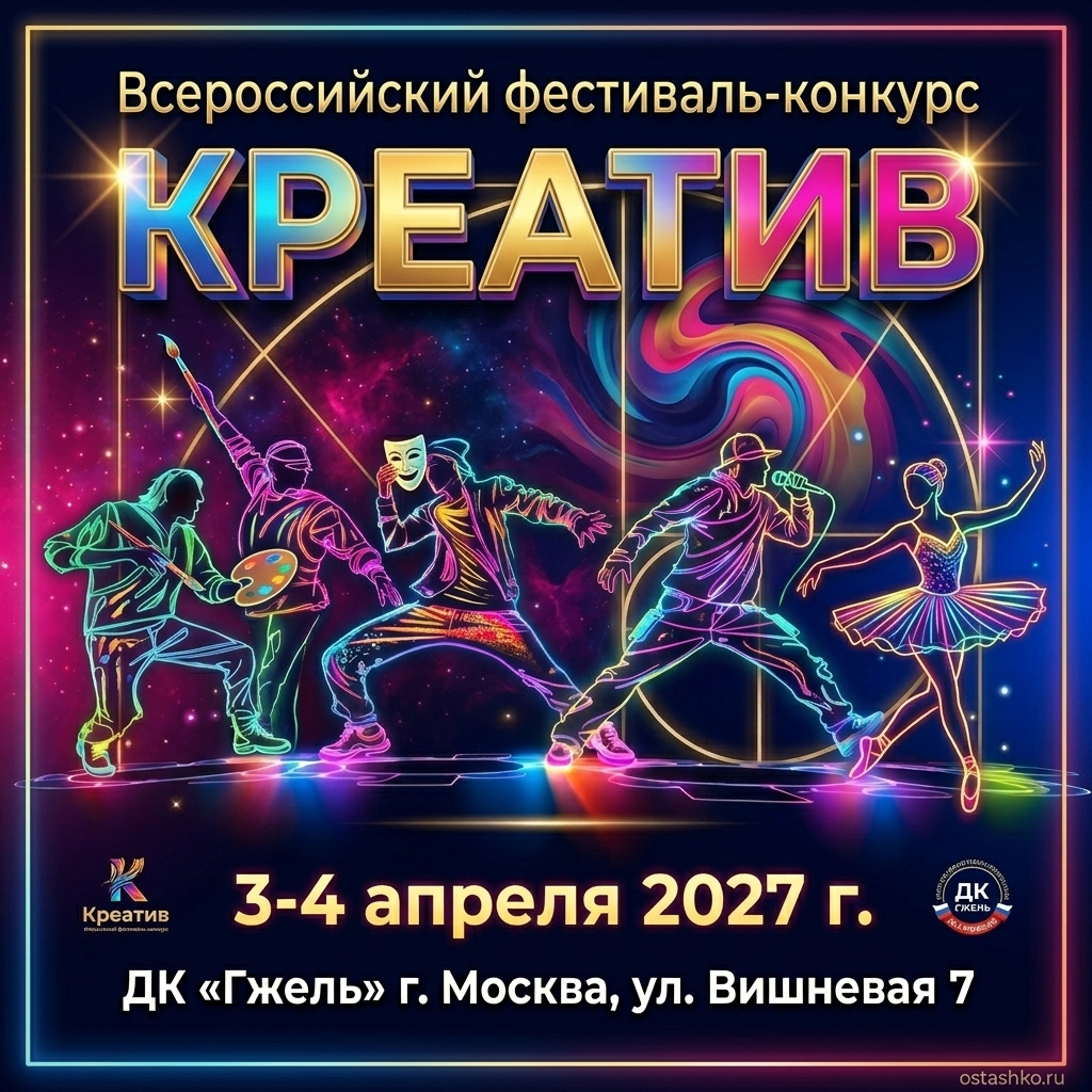 3–4 апреля 2027 — «Креатив». Всероссийский фестиваль-конкурс. Золотые фестивали