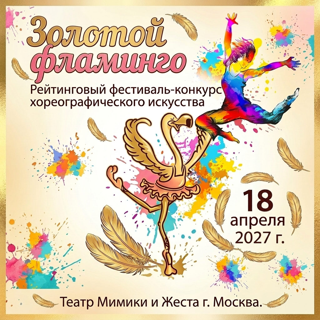 18 апреля 2027 — «Золотой фламинго». Международный фестиваль-конкурс хореографического искусства. Золотые фестивали
