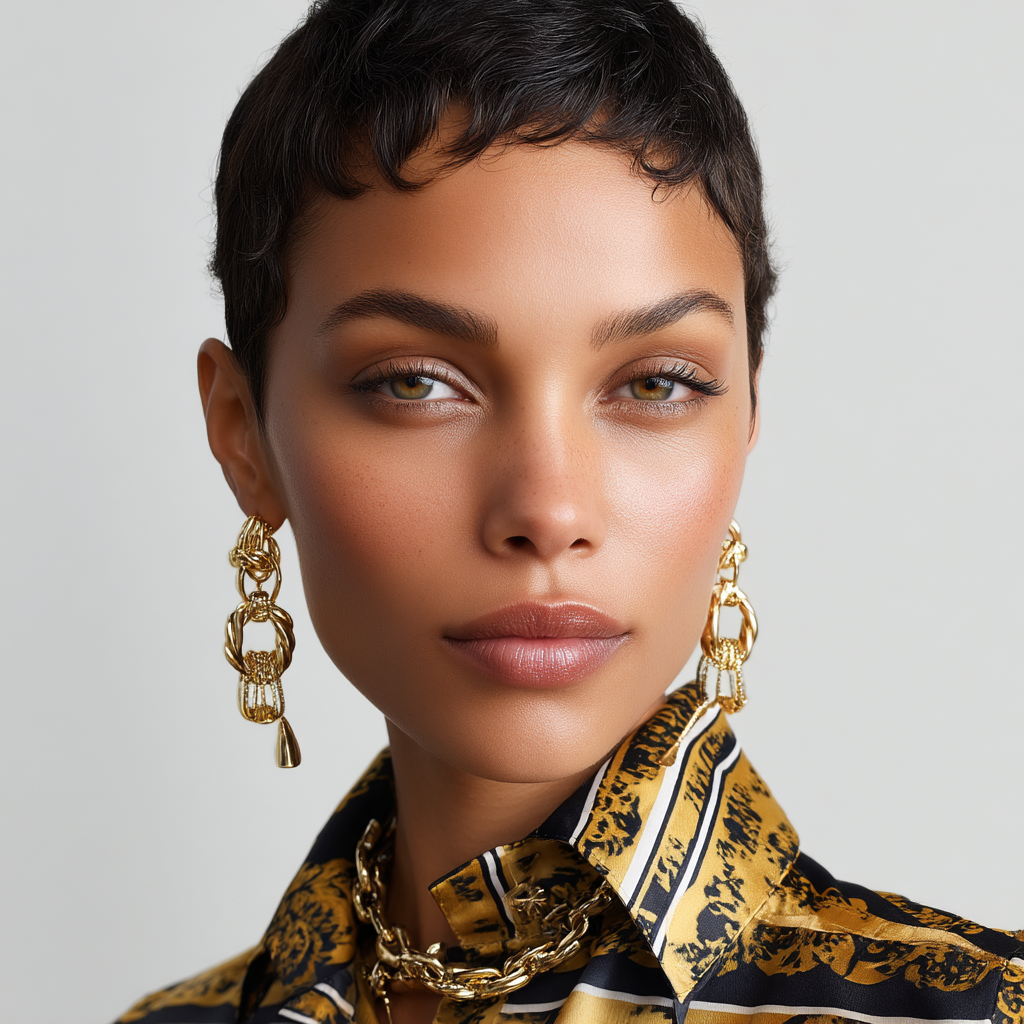 Уникальный цифровой персонаж: крупный план лица AI-модели с выразительными чертами, для запоминающегося образа бренда