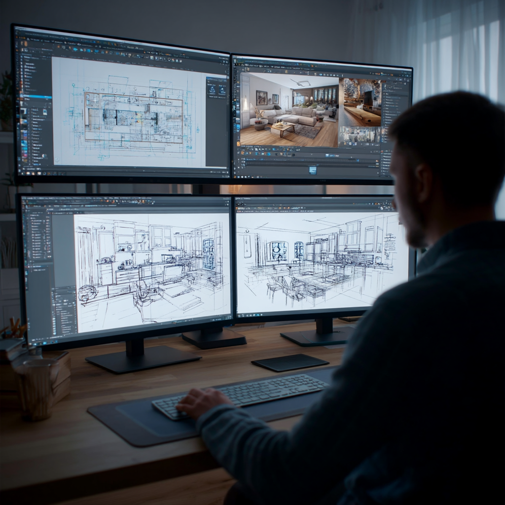 3D АНИМАЦИЯ С ПОМОЩЬЮ AI. 3D визуализация интерьера и архитектурной среды