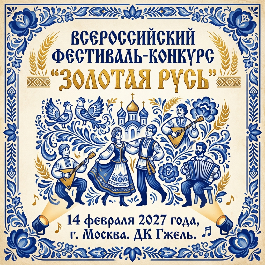 14 февраля 2027 — «Золотая Русь». Всероссийский фестиваль–конкурс. Золотые фестивали