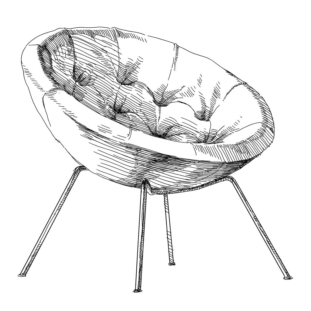 набросок дизайнерского кресла