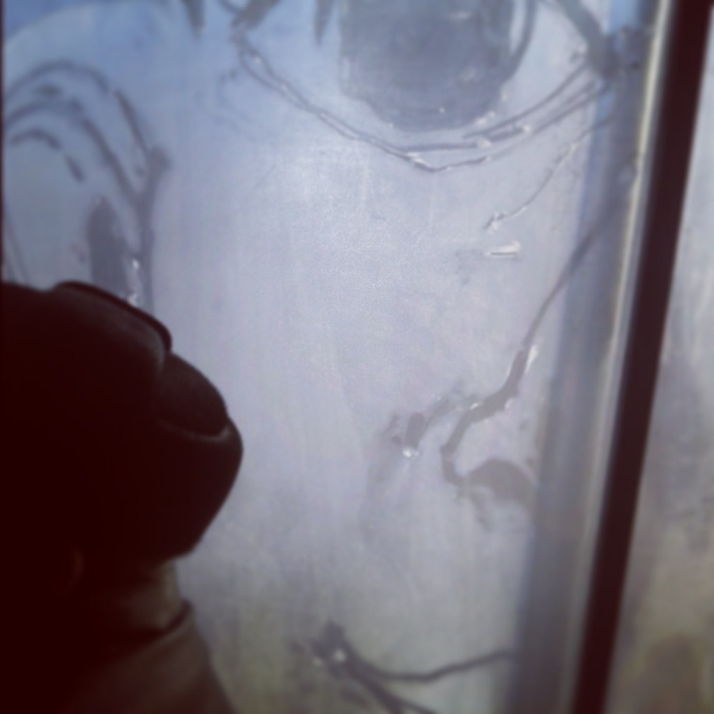 Рисункинаокнахавтобуса. Художник Рыбак Николай