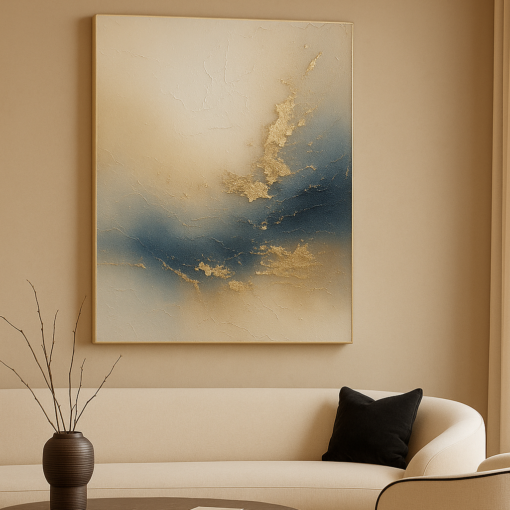 Интерьерная картина на заказ для современного интерьера квартиры или дома — крупноформатное полотно с текстурой и минимализмом от художника ART.KARAS Екатеринбург