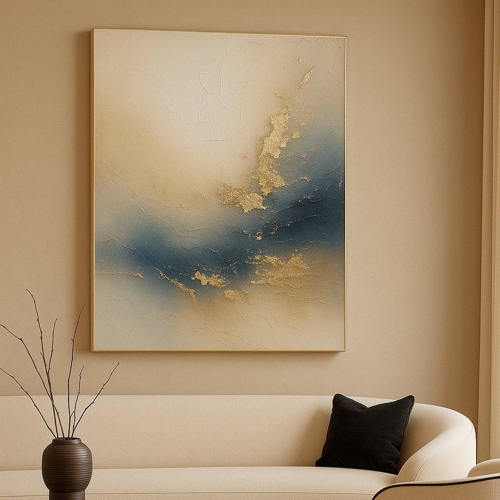 Черно-белая интерьерная картина с графичным акцентом — современная живопись для минималистичного интерьера с выразительным характером