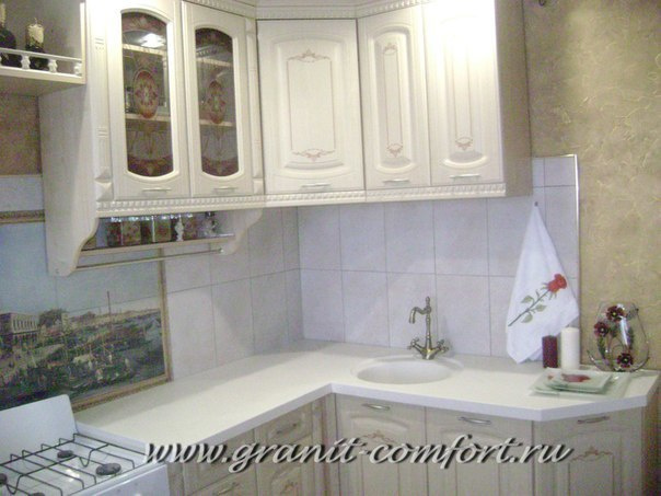 Столешницы на угловой кухонный гарнитур. Гранит-Комфорт|Столешницы из искусственного камня в Перми |Пермь