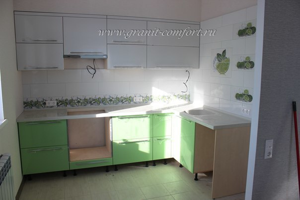 Столешницы на угловой кухонный гарнитур. Гранит-Комфорт|Столешницы из искусственного камня в Перми |Пермь