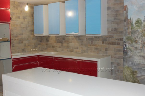 Столешницы на угловой кухонный гарнитур. Гранит-Комфорт|Столешницы из искусственного камня в Перми |Пермь