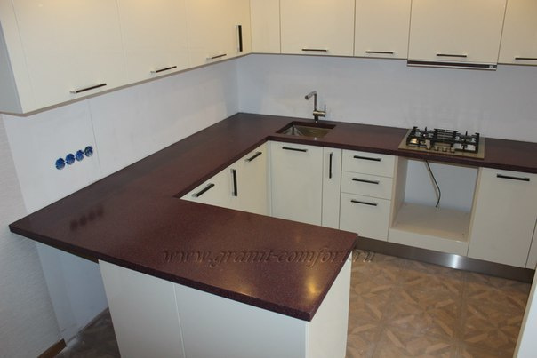 Столешницы на угловой кухонный гарнитур. Гранит-Комфорт|Столешницы из искусственного камня в Перми |Пермь