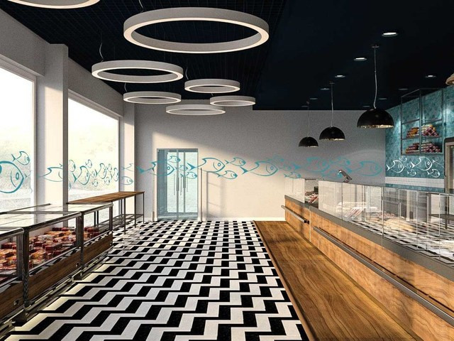 Проект Рыбный магазин в Мурманске Дизайн Интерьер Дизайнер Дизайн проект Барвиха Жуовка Интерьеры бизнес