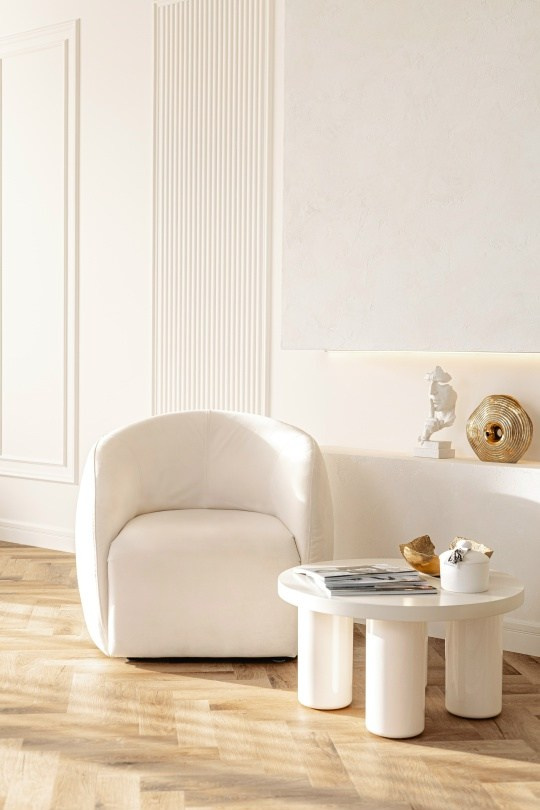 интерьер студии для фотосессии в пастельных тонах