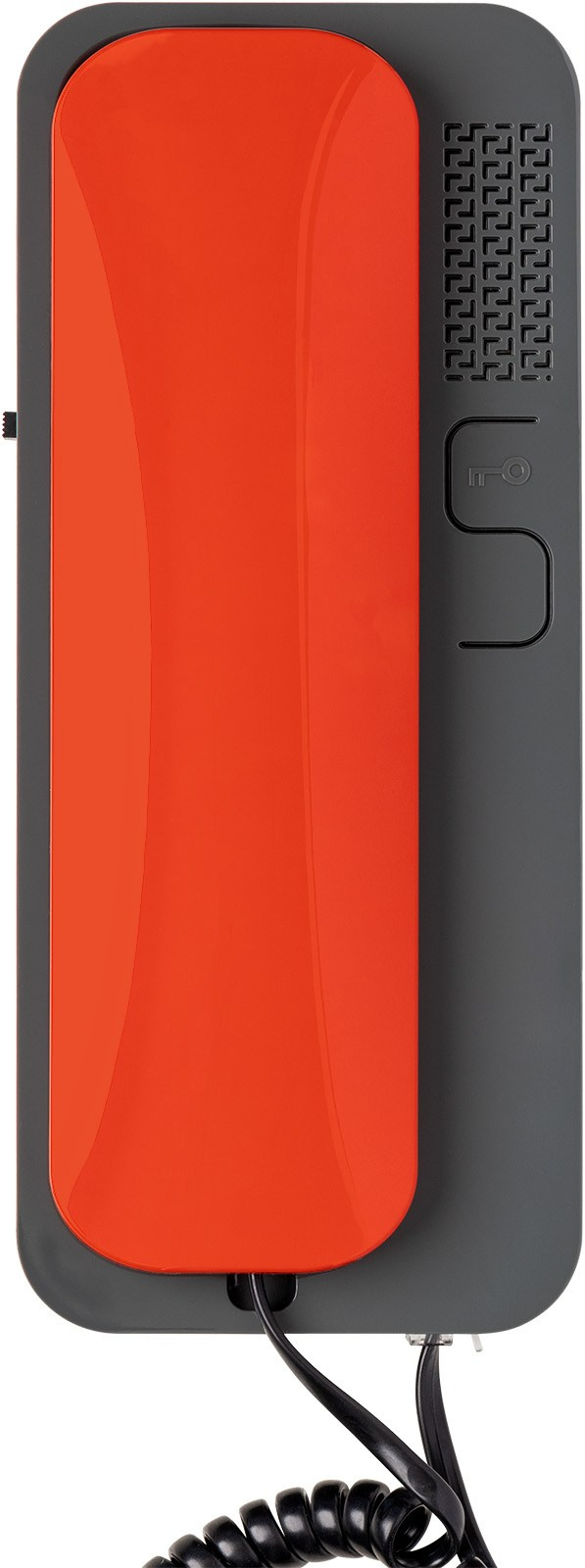 Серый домофон с красной трубкой анфас | Съемка для Wildberries