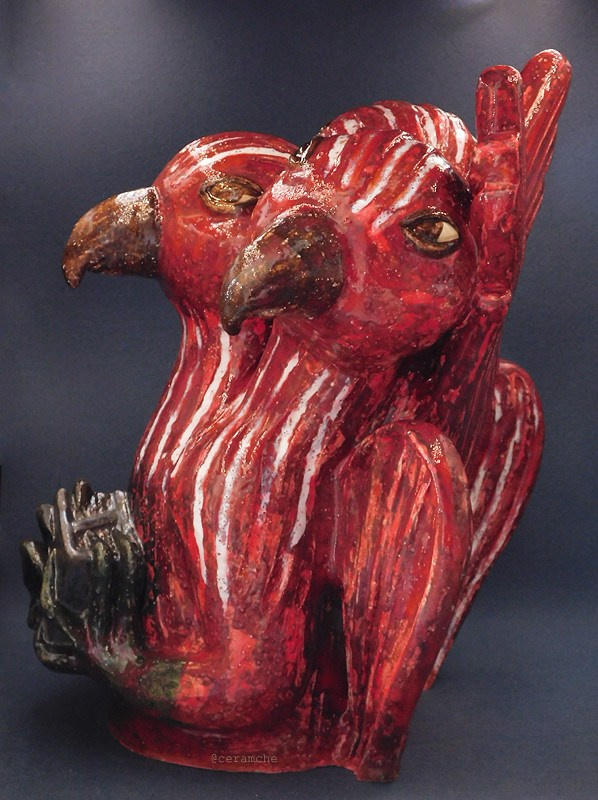 Авторская керамика ручной работы. #Тетраморф в образе отдельных четырёх апокалиптических существ — стражей четырёх углов Трона Господа и четырёх пределов рая. В традиционном толковании символ евангелиста Иоанна и форма его традиционного символического изображения - орел, держащий в когтях Евангелие. Орел, символ Иоанна, свидетельствует о высоте его веры.