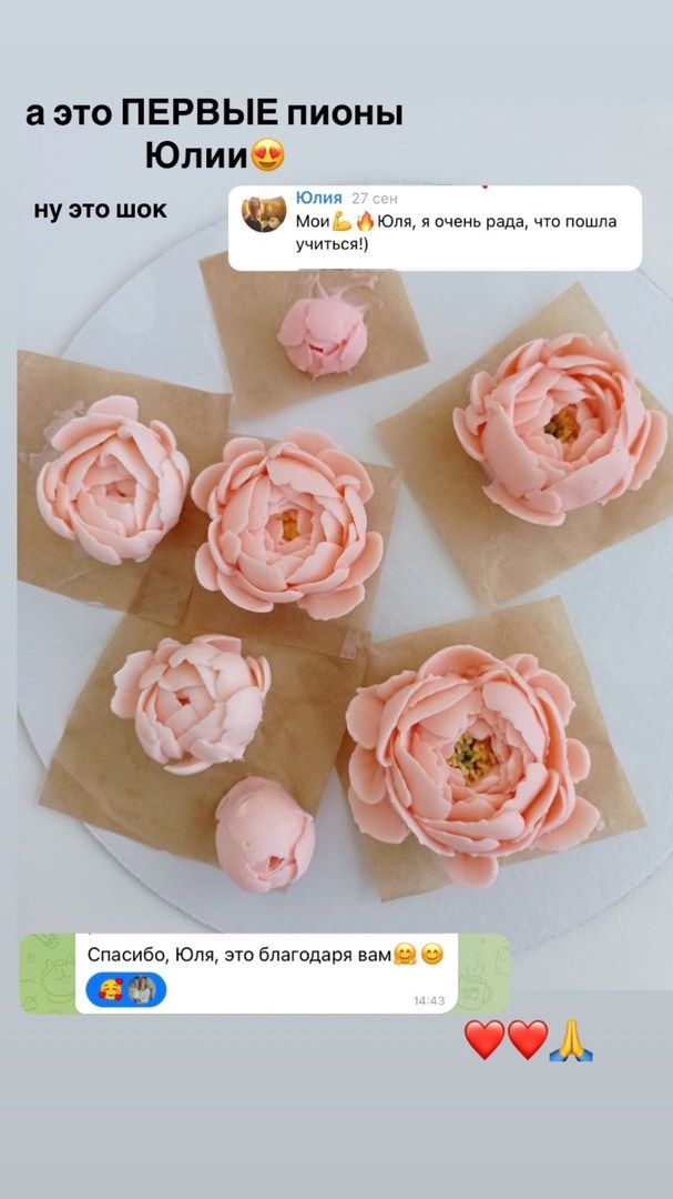 Отзывы учениц. Аникина Юлия / Кремовая флористика в корейской технике