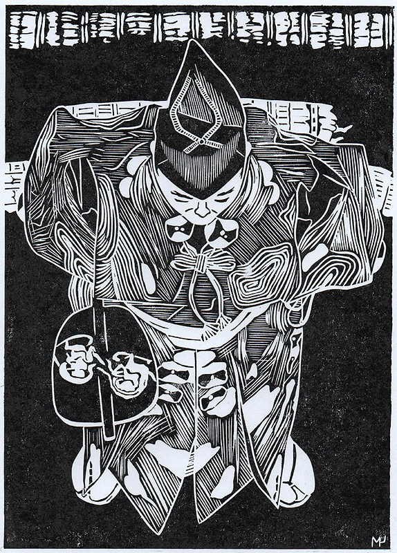 Серия линогравюр Grand Sumo Highlights  по мотивам турниров сумо. Авторская линогравюра, ручная печать на бумаге Ватман Гознак. 大相撲