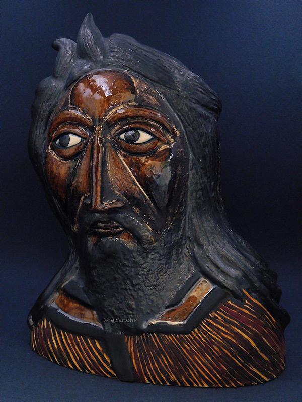 Керамическая скульптура Иоанна Крестителя (Иоанн Предтеча, Честный Предтече), выполнена вручную из керамики, авторская работа. 