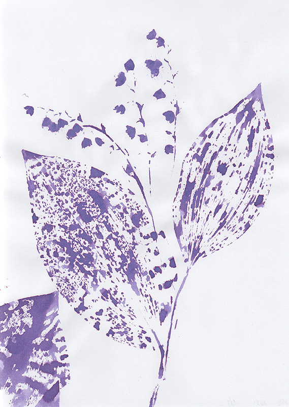 Ботанический принт ландыши (фитопринт, zen art print) - отпечаток растения на бумаге в свободной манере, отсылает к каллиграфии, к рисованию в состоянии дзен.