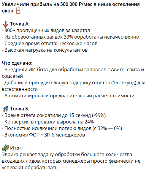Кейсы внедрения нейро-продавца