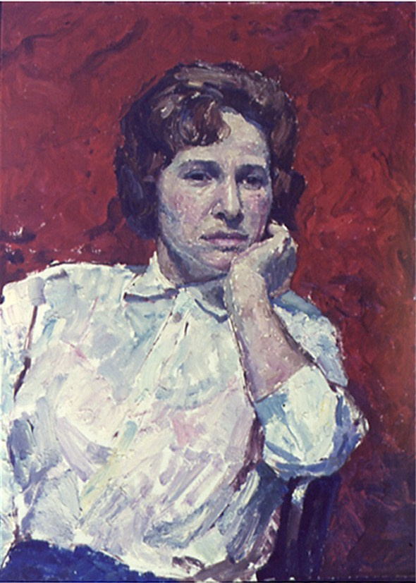 «Тамара на красном фоне» 1963 год Собств. Т. П. Башутиной. Художник Величко Вадим Семёнович