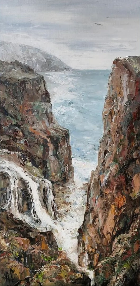 "Териберка, вид на Баренцево море", холст / масло, 2022