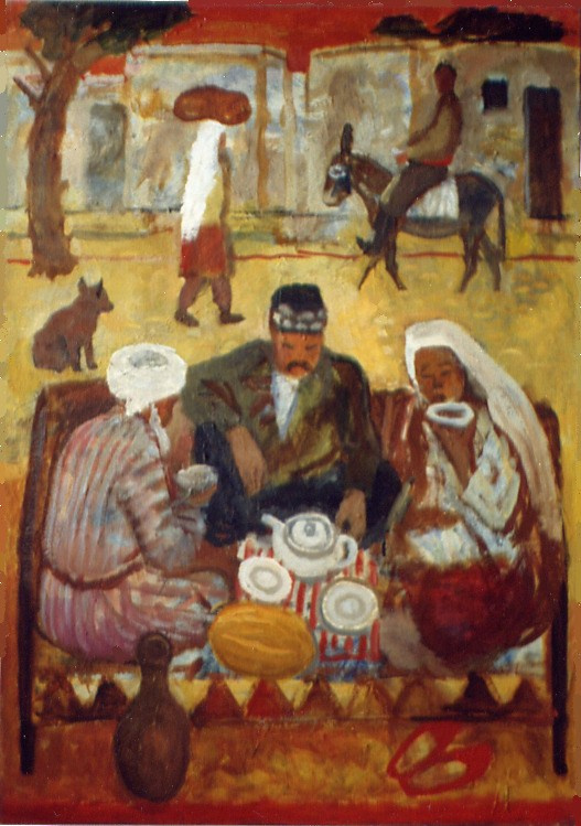 «У чайханы» 1975 год Собр. Д. Томас. Мадрид. Художник Величко Вадим Семёнович