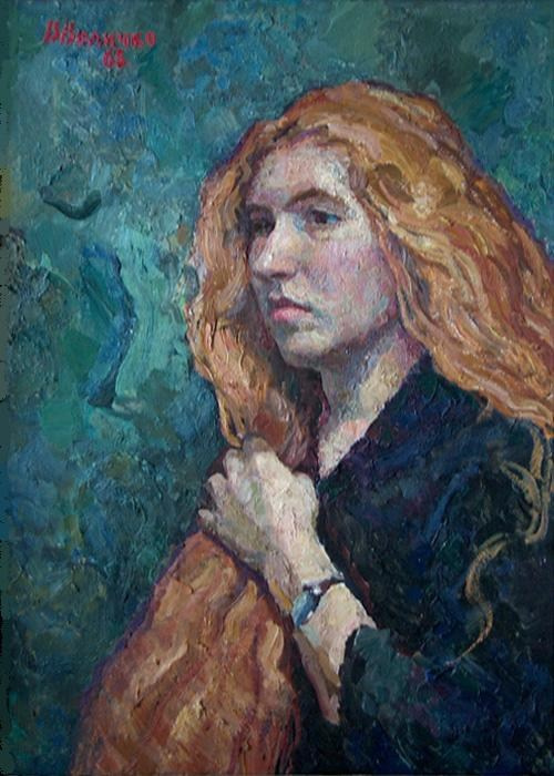 «Портрет Оли» 1963 год Собр. Т.Вонг. Гонконг. Художник Величко Вадим Семёнович