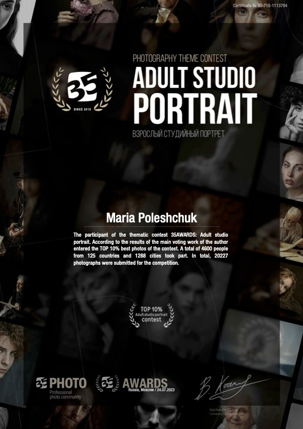 Awards. Maria Poleshchuk, commercial photographer in Sydney