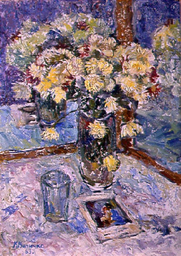 «Астры» 1963 год Собр. Д. Томас. Мадрид. Художник Величко Вадим Семёнович