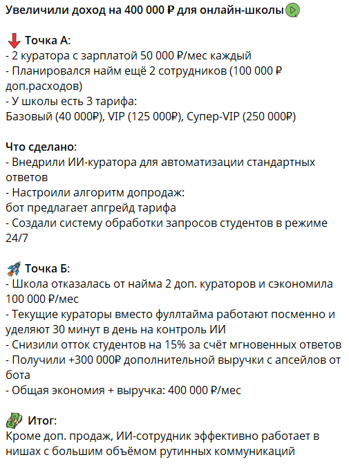 Кейсы внедрения нейро-продавца