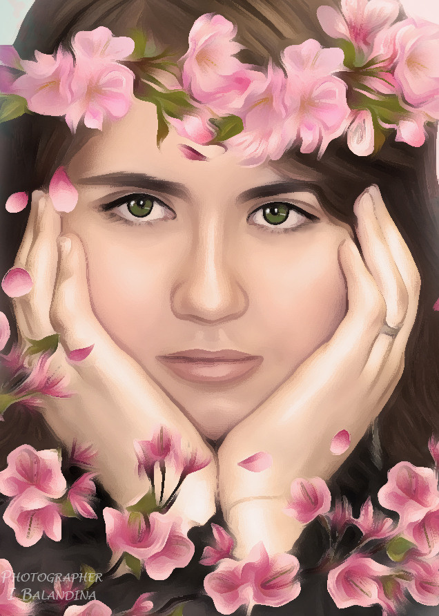 Обработка фотографии по типу масляной живописи.