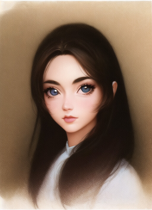 a digital painting of a woman with blue eyes, digital art, digital painting, anime aesthetic