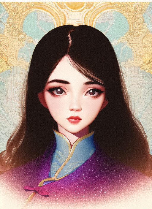a painting of a woman with long black hair, a character portrait, anime aesthetic, detailed painting, digital illustration