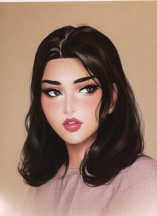 a drawing of a woman with long hair, anime aesthetic