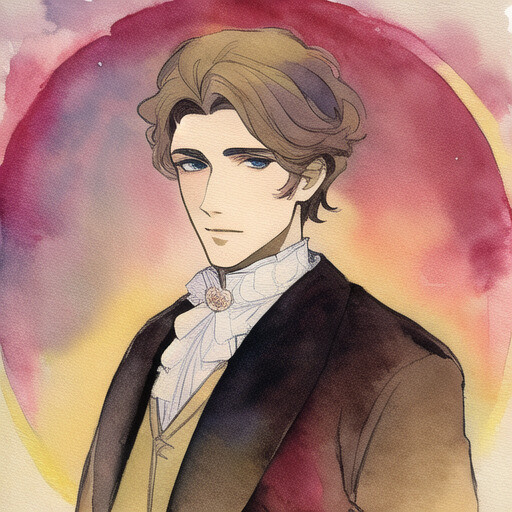 a drawing of a man in a suit and tie, a character portrait by Cassandra Austen, cg society, pre-raphaelitism, official art, pre-raphaelite, rococo style