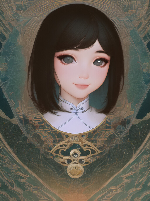 a digital painting of a woman with black hair, a character portrait detailed painting