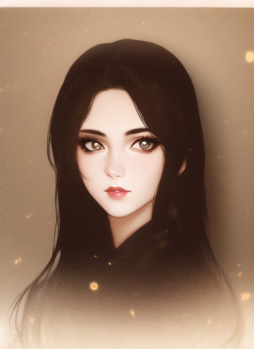 a digital painting of a woman with long black hair, a character portrait digital art, anime aesthetic, detailed painting