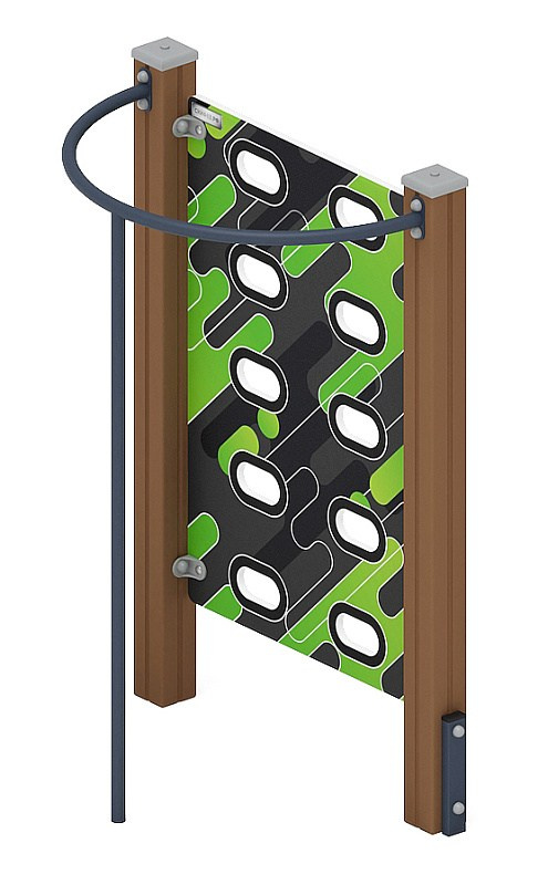 Стенка для лазанья тип 2 - СО 1.20.05-01 (зеленый принт) Габариты (ШхДхВ): 1050x620x1500 Зона безопасности, мм: 4050х3620