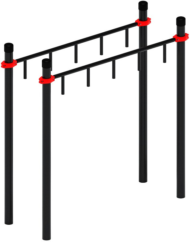 Воркаут ЛОВ 108 красный ВТ 102.10-01 Габариты (ШхДхВ):2010х740х2000 Зона безопасности, мм:5010х3740