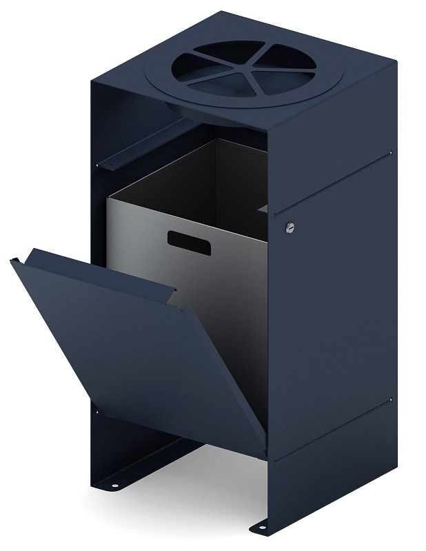 Урна парковая с пепельницей - МФ 50.02.05 (под анкера) Габариты (ШхДхВ): 410х410х825 мм 