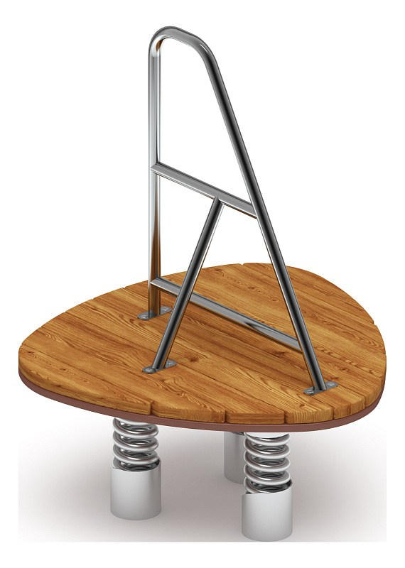 Качалка на пружине (Лиственница темный) ИО 23.24.02-01.И1 Габариты (ШхДхВ): 960х970х1330 Зона безопасности, мм: 2960х2970 Возрастные ограничения 4-8 лет