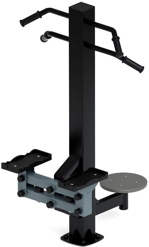 Степ+Твистер (серый) - Уличный тренажер - СТ 019-13 Габариты (ШхДхВ): 950х840х1540 Зона безопасности, мм: 2000х2000 Оборудование предназначено для подростков в возрасте от 14 лет и взрослых, весом не более 100 кг.